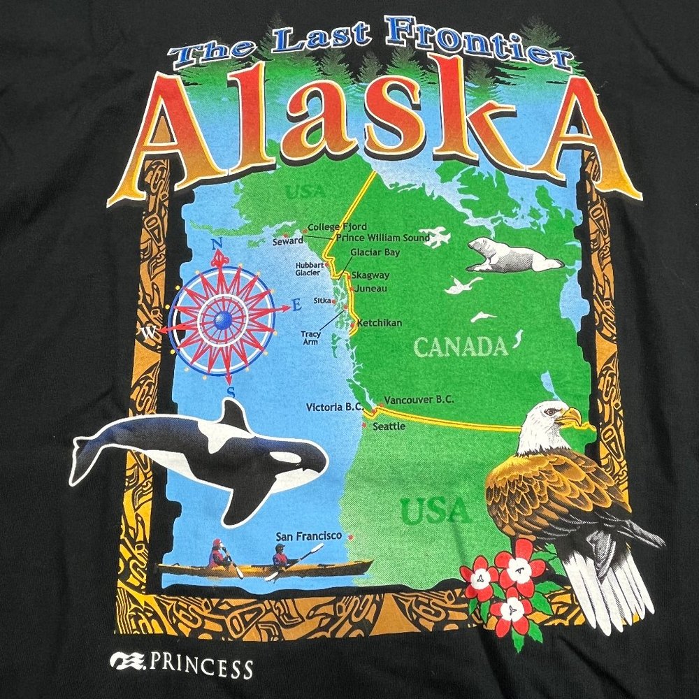 Alaska The Last Frontier Princess Cruises Men's Black Short Sleeve T-Shirt